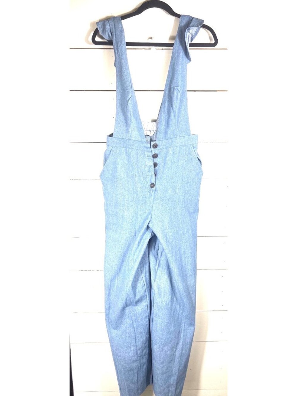 LUSH CLOTHING OVERALL JUMPSUIT WASHED DENIM